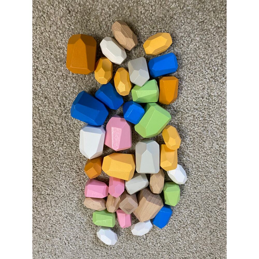 Wooden Balancing Stones – Montessori Sensory Stacking Toy Set (40 pcs)